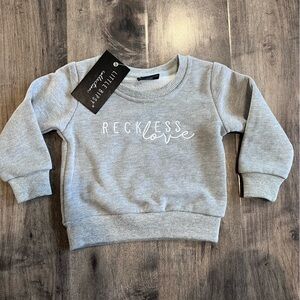NWT Little Bipsy 3-6M Unisex Crewneck Reckless Love Sweatshirt